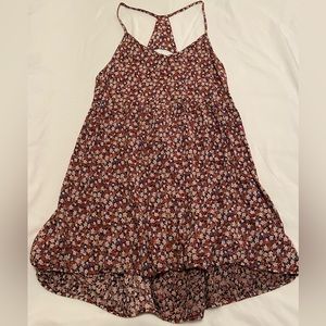 Floral Open Backed long tank /or short dress, Fits like a S